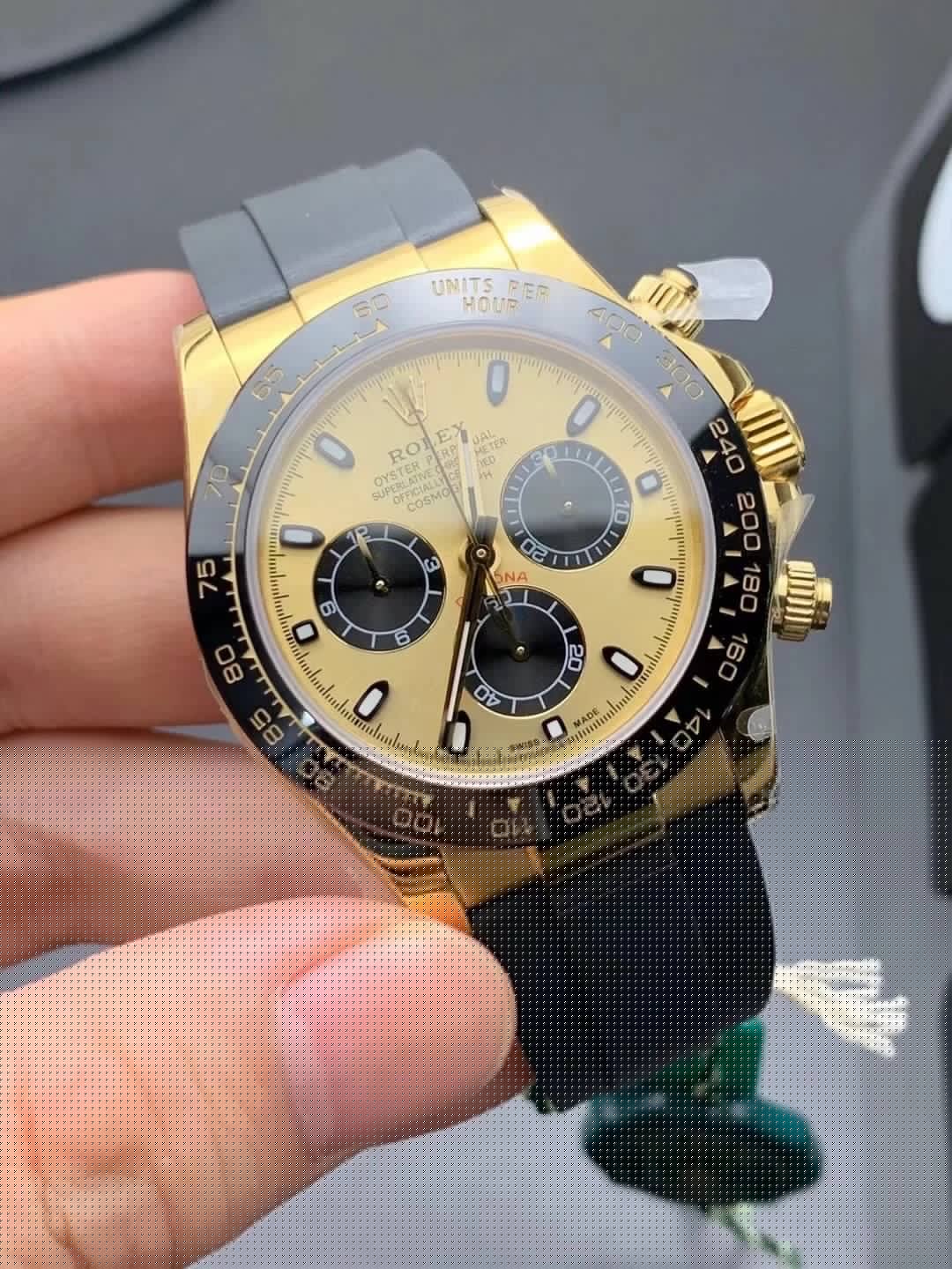 一比一復刻V3版勞力士迪通拿黃金款計時機械手錶7750機芯￥5680-高仿勞力士