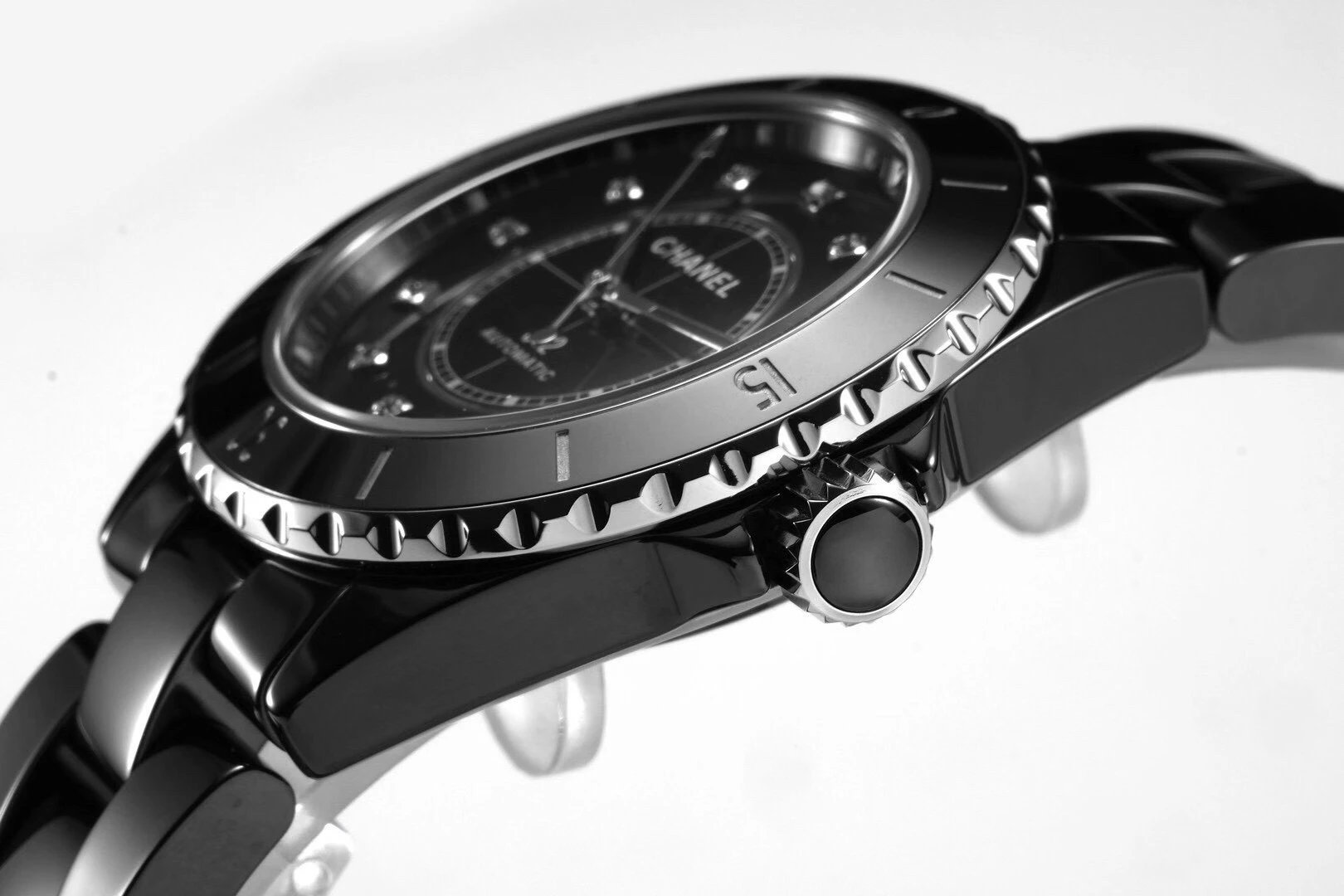 復刻香奈兒全新J12黑色陶瓷H5702男士機械手錶￥4980-高仿江詩丹頓