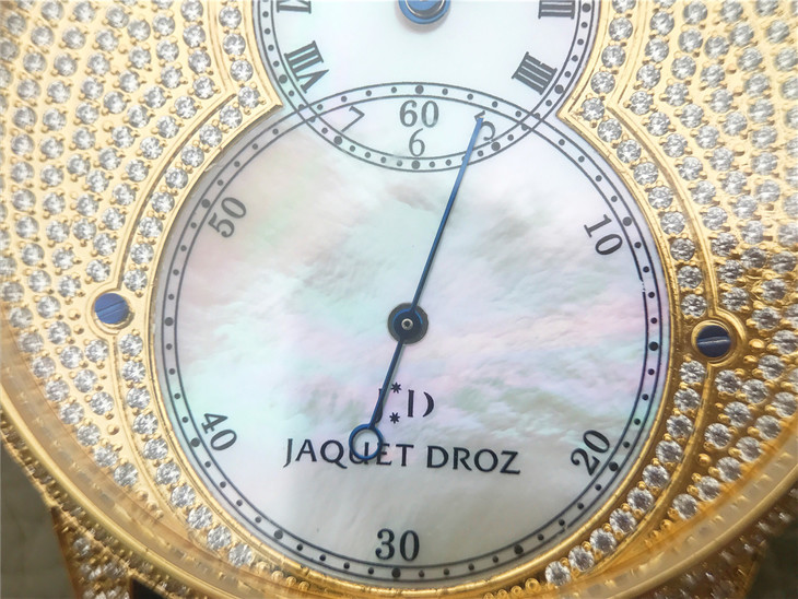 一比一高仿雅克德羅大秒針繫列J014013226鑲鉆滿天星男士機械錶￥4980-高仿雅克德羅