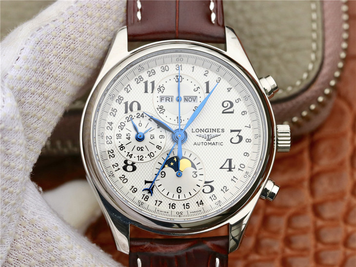 GS浪琴名匠月相L2.773.4.78.3腕錶 採用上海7751機芯改原裝L.687型機芯 皮錶帶￥6780元