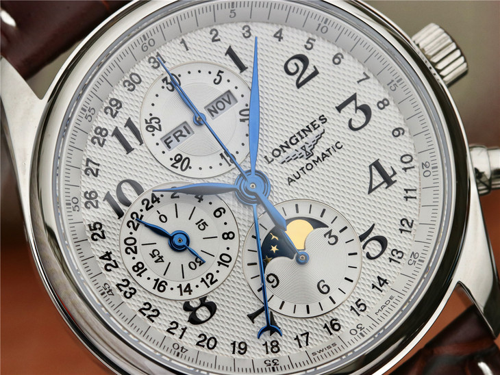 GS浪琴名匠月相L2.773.4.78.3腕錶 採用上海7751機芯改原裝L.687型機芯 皮錶帶￥6780元-高仿浪琴