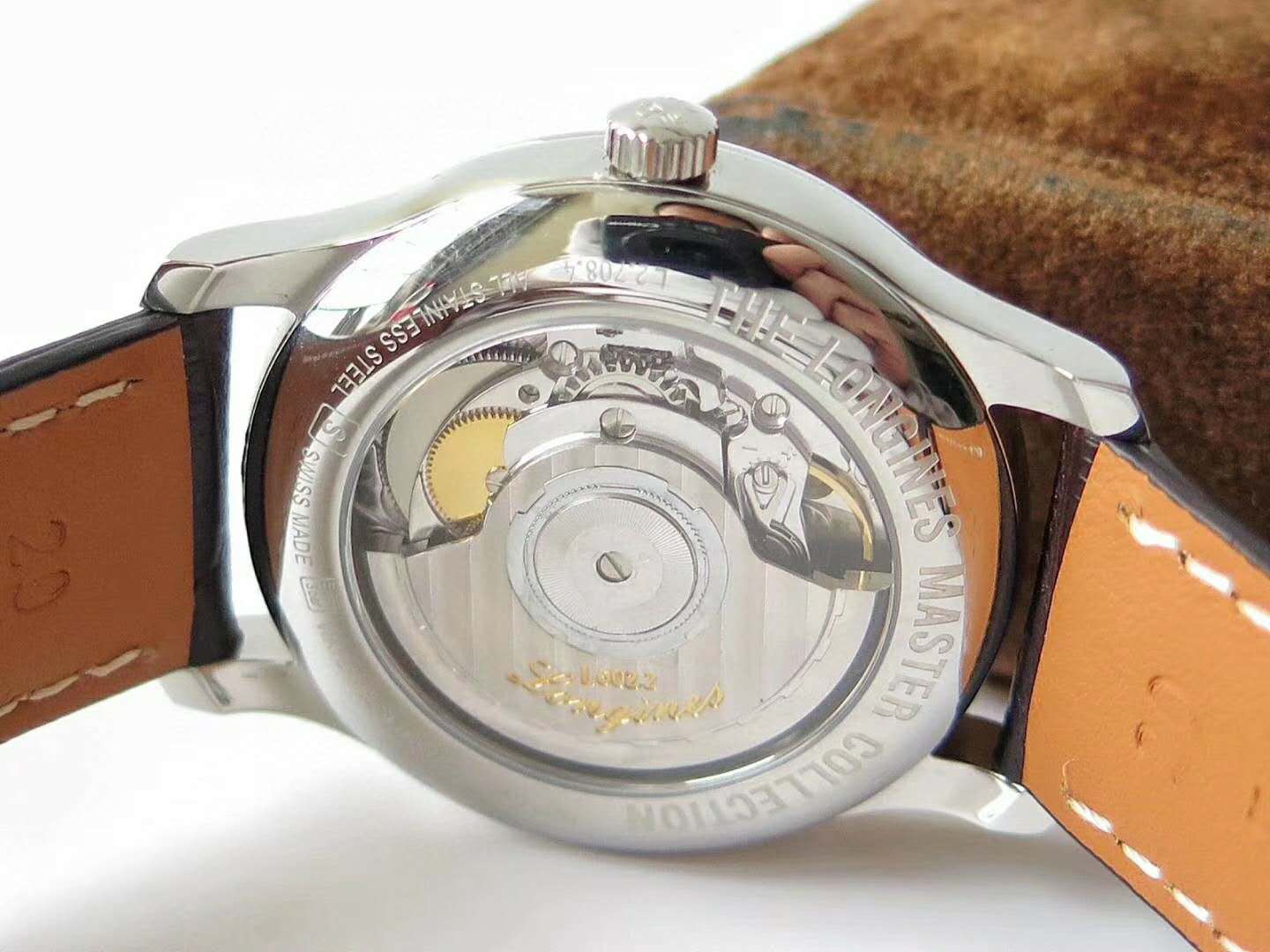 頂級復刻浪琴L2.708.4.78.6名匠繫列動能儲蓄顯示鋼帶和皮帶手錶￥4680元-高仿浪琴
