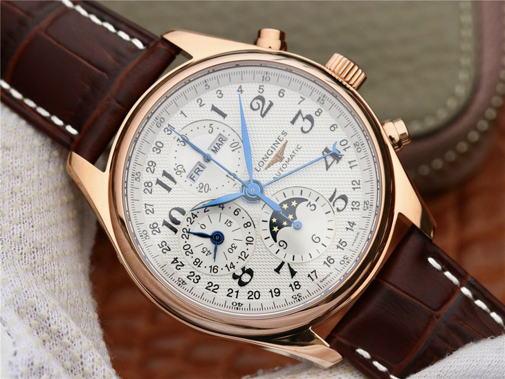 一比一復刻浪琴名匠月相L2.773.4.78.3腕錶 採用上海7751機芯改原裝L.687型機芯 皮錶帶￥4780元-高仿浪琴