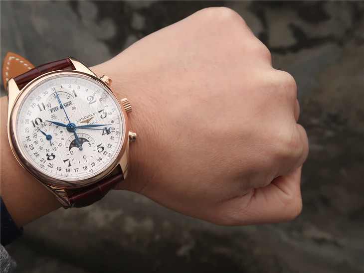 一比一復刻浪琴名匠月相L2.773.4.78.3腕錶 採用上海7751機芯改原裝L.687型機芯 皮錶帶￥4780元-高仿浪琴