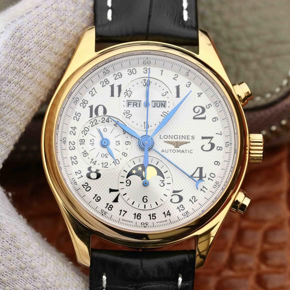 復刻浪琴名匠月相L2.773.4.78.3腕錶 採用上海7751機芯改原裝L.687型機芯 皮錶帶￥3980元