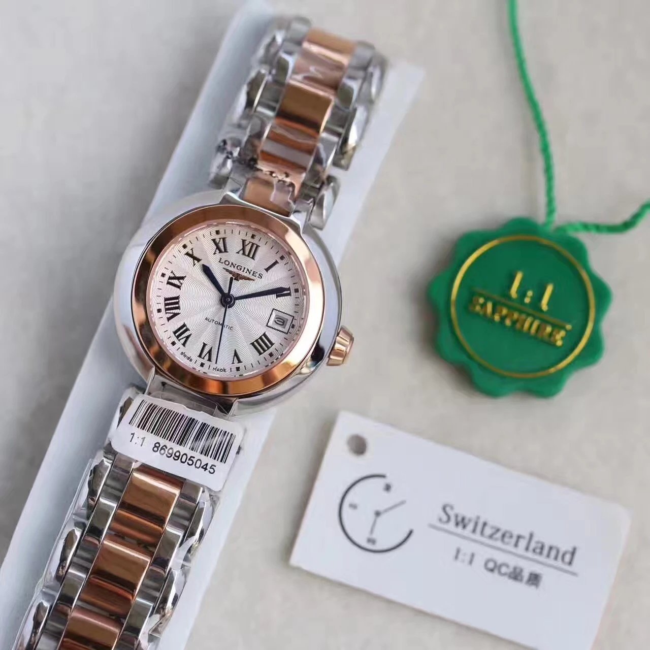 復刻市場最高版本浪琴心月繫列女士機械錶太陽紋面 小巧女錶￥3380元-高仿浪琴