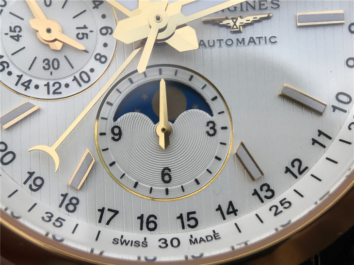 復刻浪琴制錶傳統繫列康鉑款多功能自動機械錶 同步7751機械機芯￥3980元-高仿浪琴