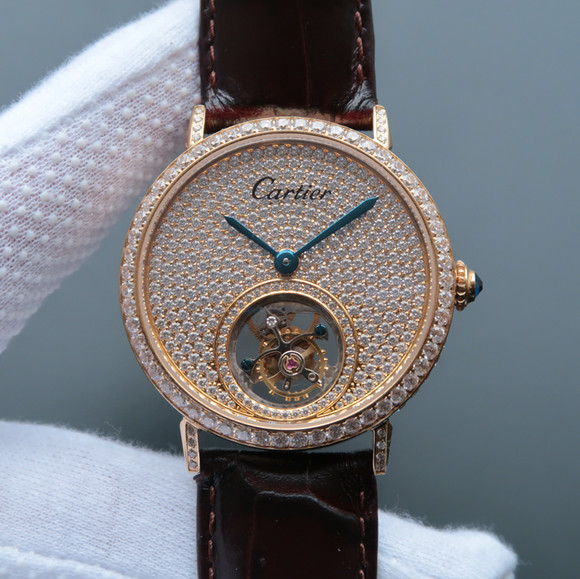 一比一復刻市場最高版本卡地亞陀飛輪滿天星鑲鉆珠寶腕錶￥6980元