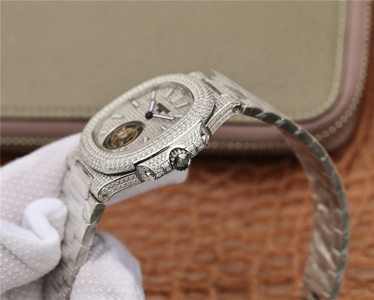 PATEK PHILIPPE百達翡麗滿天星鋼帶到貨 手動上鏈陀飛輪機芯 男士腕錶￥4880-高仿百達翡麗