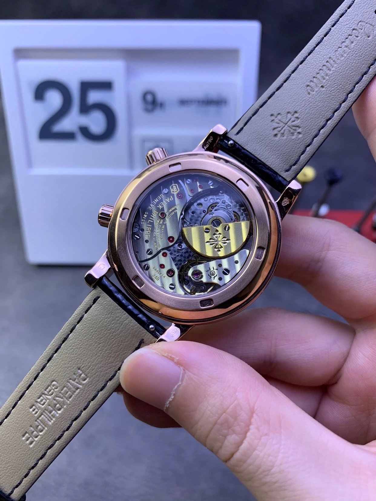 復刻百達翡麗復雜功能時計繫列玫瑰金款星空月相計時機械腕錶￥4380-高仿百達翡麗