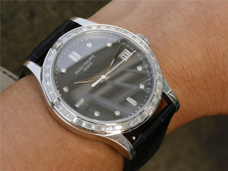 百達翡麗新款Calatrava繫列5298P男士機械鑲鉆手錶￥3880-高仿百達翡麗