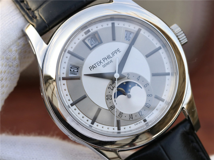 百達翡麗復雜功能計時5205G-001男士機械手錶 經過改版後功能和正品一致 最新版本￥4580-高仿百達翡麗