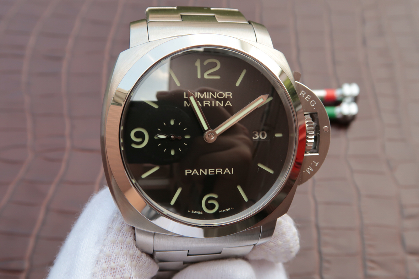 沛納海v5版pam328自動p9000機械機芯全精鋼錶帶透底跑秒男士手錶￥3980