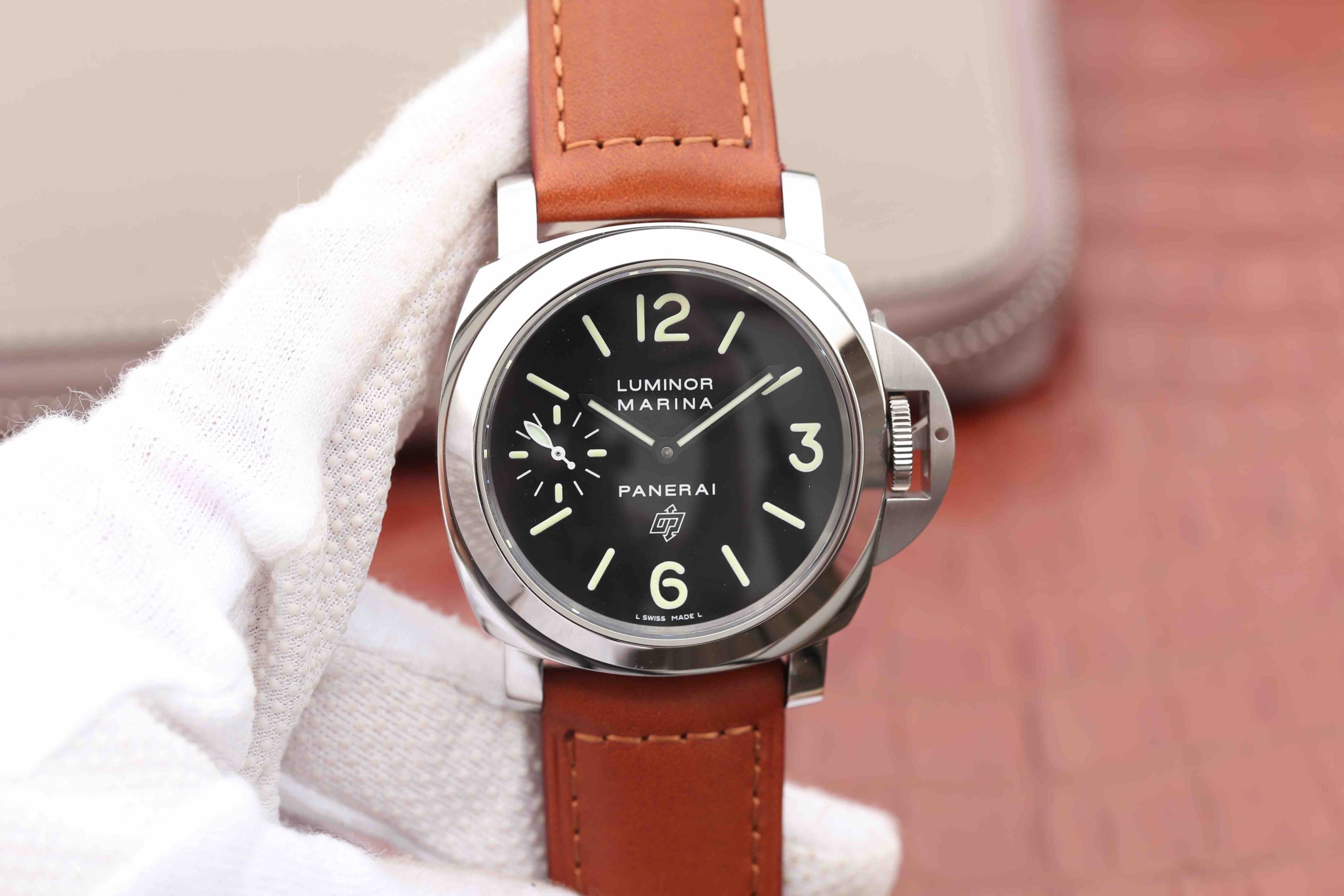 沛納海PAM00005 繫列LUMINOR款式 手動機械,6497 皮帶錶 男士腕錶￥3980-高仿沛納海
