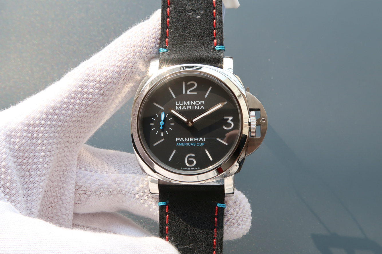沛納海pam00724 美洲杯帆船賽合作款沛納海724 小牛皮錶帶自動機械男士手錶￥3980