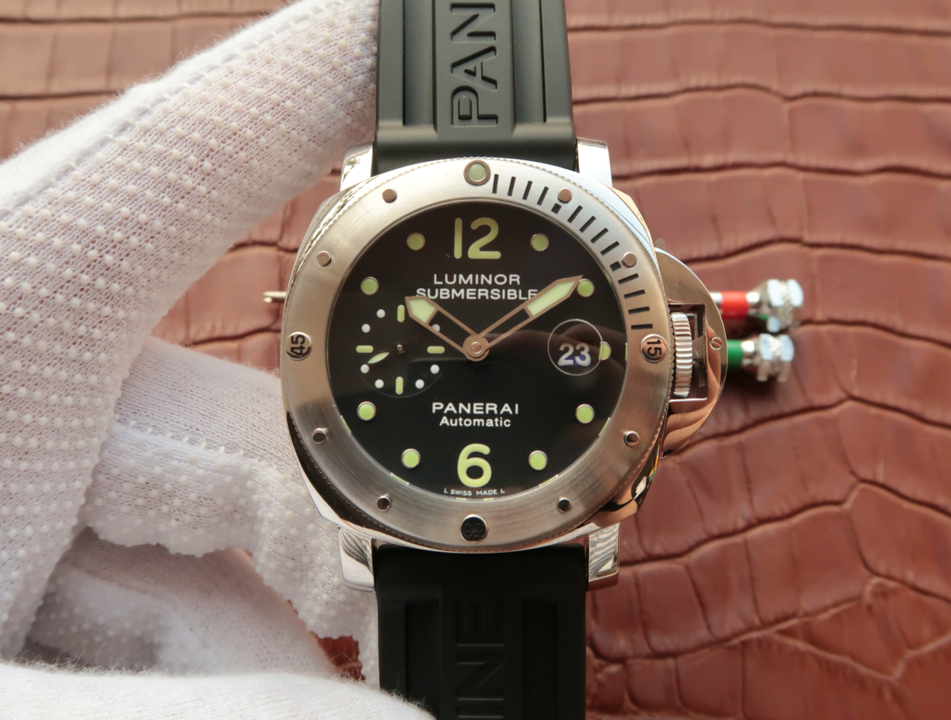 沛納海PAM024 繫列LUMINOR 防水矽膠錶帶 7750-P1自動機械 男士腕錶￥3980