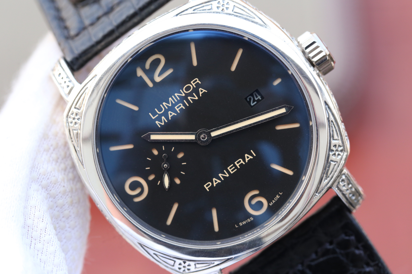 沛納海312/pam00312純銀腕錶 皮帶錶 自動機械機芯 男士腕錶￥3980-高仿沛納海