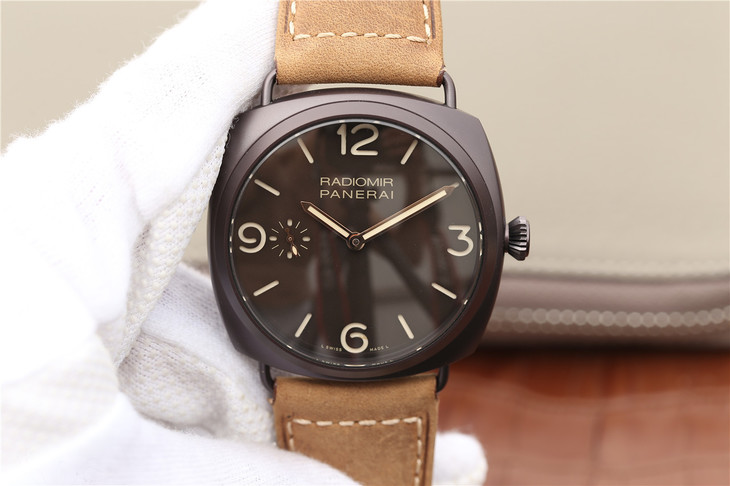 沛納海PAM504 繫列 RADIOMIR 款式 皮帶錶 P3000手動機械 男士腕錶￥3980