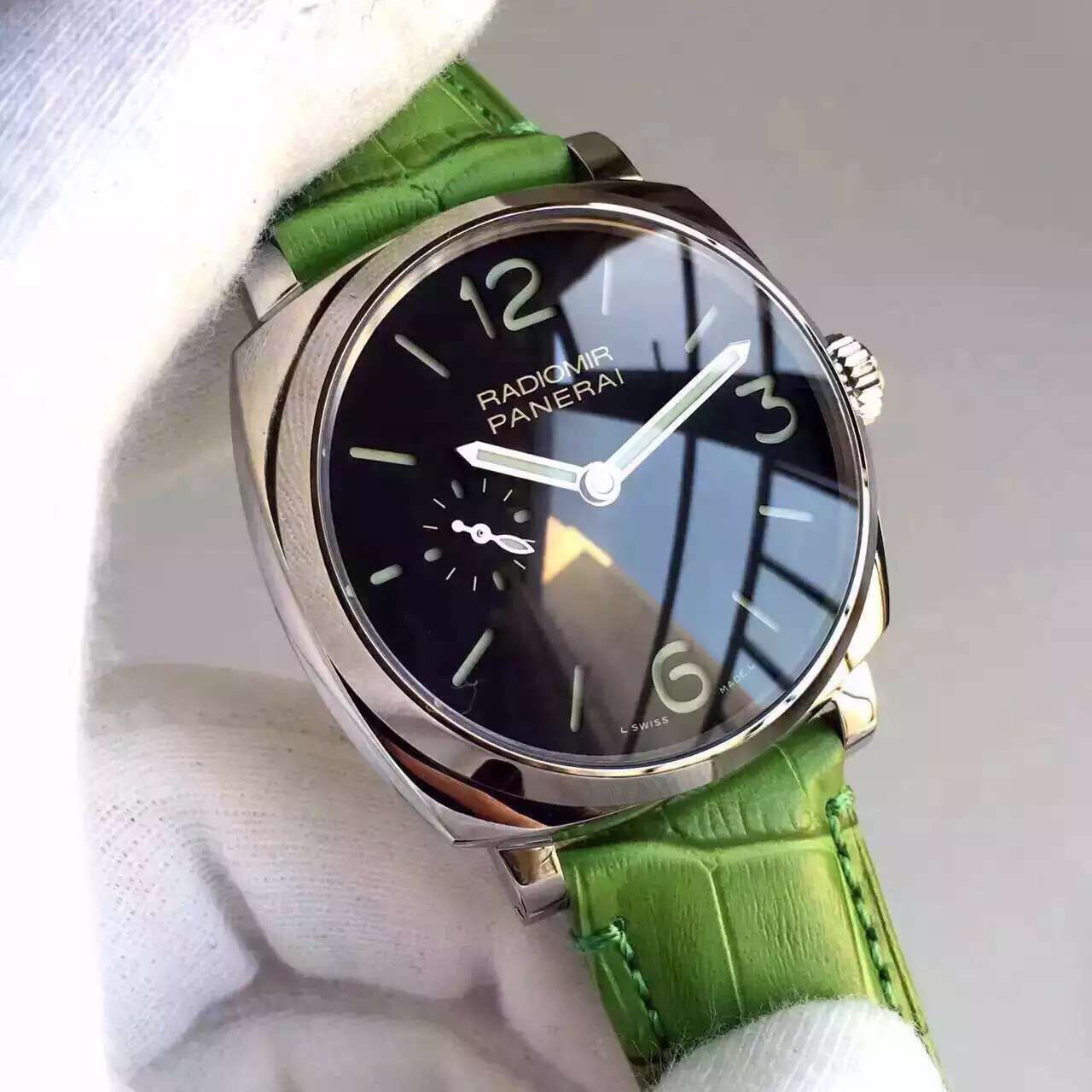 沛納海 型號PAM574繫列 RADIOMIR 牛皮錶帶 P.1000手動機械機芯 男士腕錶￥3980-高仿沛納海