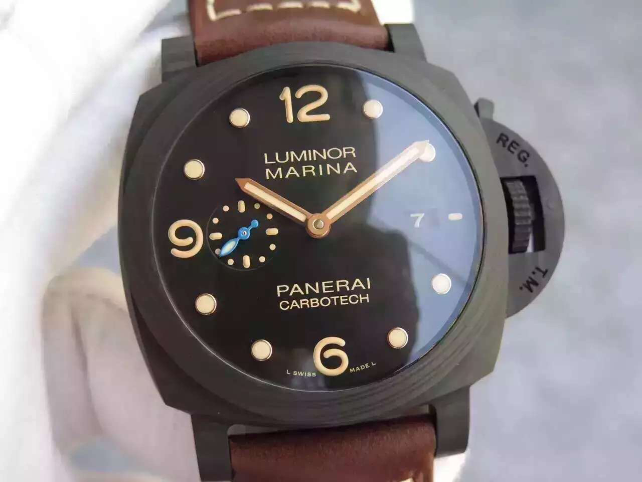 沛納海PAM661 皮帶錶 P9010自動機械機芯 男士腕錶￥3980-高仿沛納海