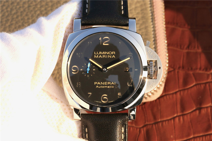 沛納海Pam1359 44MM全新升級 V2版 皮帶錶 與原裝機芯P9010完全一致 男士腕錶￥3980