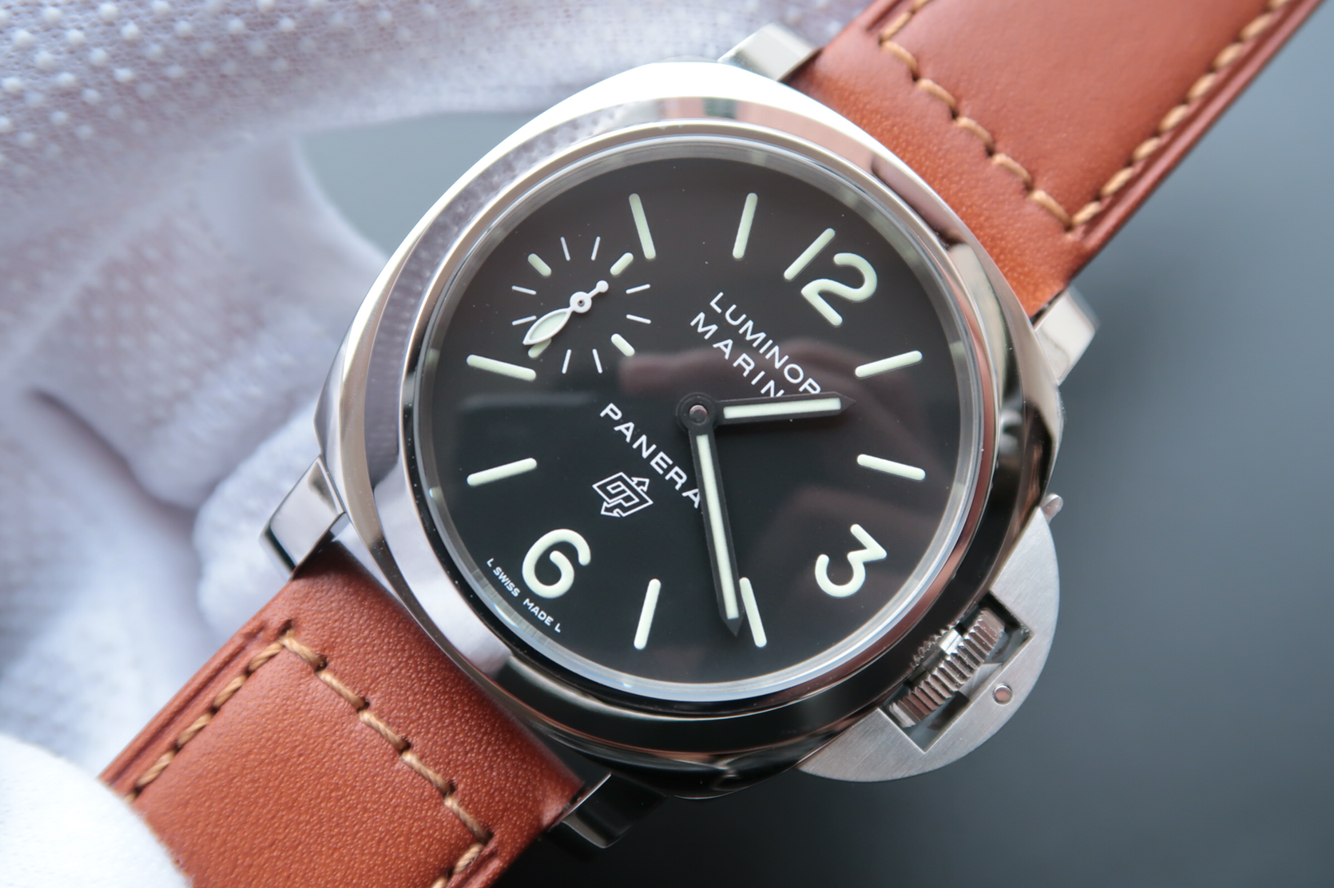 沛納海PAM005 繫列LUMINOR 牛皮錶帶 6497手動機械機芯 男士腕錶￥3980-高仿沛納海