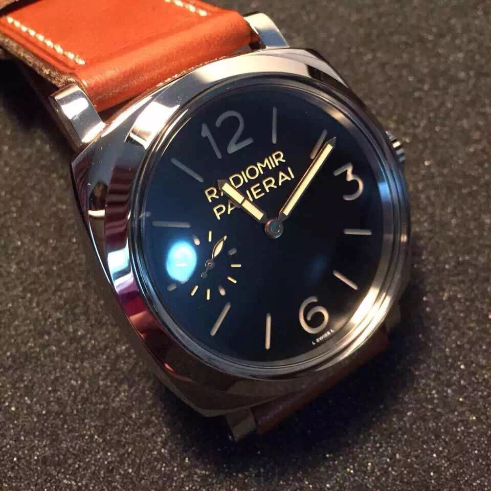 沛納海PAM399 牛皮帶錶 海鷗6497手動機械 男士腕錶￥3980-高仿沛納海