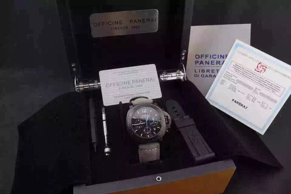 沛納海PAM363，PVD 牛皮錶帶 ASlA7753全自動機械機芯 男士腕錶￥4280-高仿沛納海