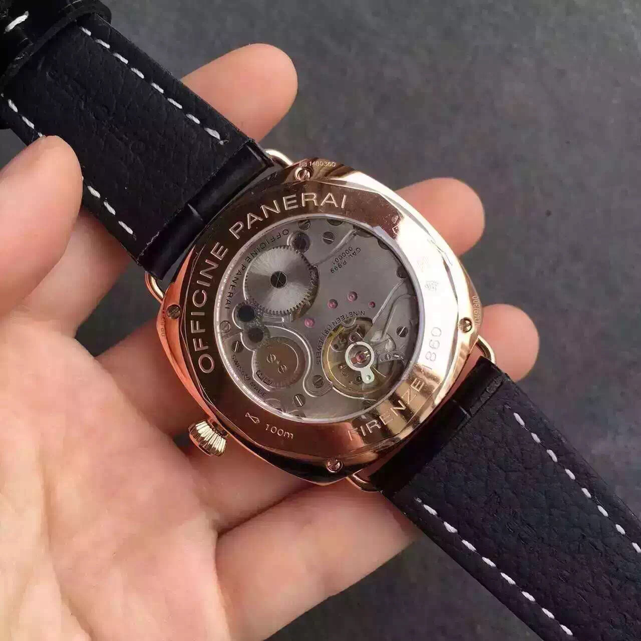 沛納海PAM378 皮帶錶 P.999手動機械 男士腕錶￥3980-高仿沛納海