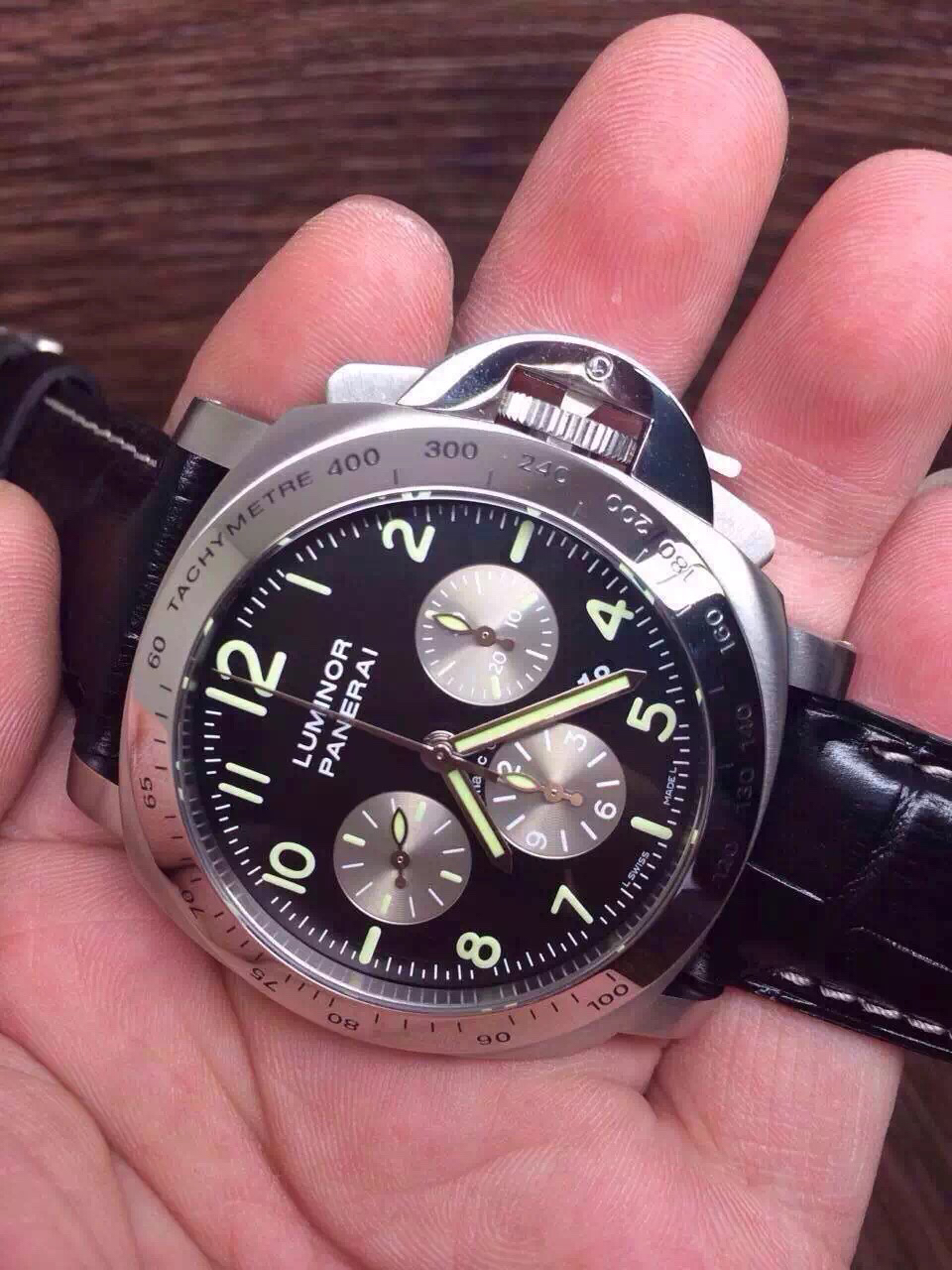 沛納海PAM121 牛皮錶帶 ASIA7750自動機械 男士腕錶￥3980