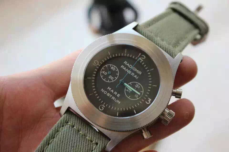 沛納海PAM300 織緞錶帶 ASIA7750改手動機械 男士腕錶￥3980