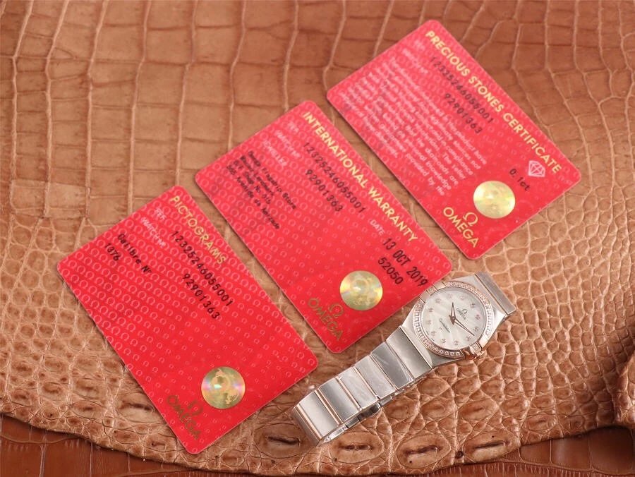 歐米茄星座繫列玫瑰金白盤載1376專用機芯27mm女士腕錶￥2880-高仿歐米茄