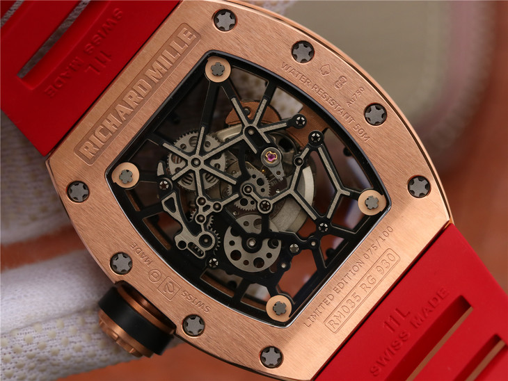 kv廠理查德米勒手錶 RM035＂美國公牛＂紀念版 全玫瑰金￥3680-高仿理查德米勒