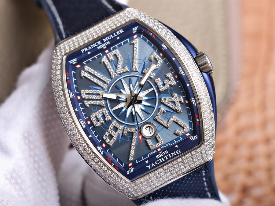 ZF廠手錶法蘭克穆勒藍遊艇 V45 復刻手錶男錶￥4580-高仿法穆蘭