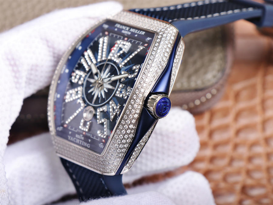 ZF廠手錶法蘭克穆勒藍遊艇 V45 復刻手錶男錶￥4580-高仿法穆蘭